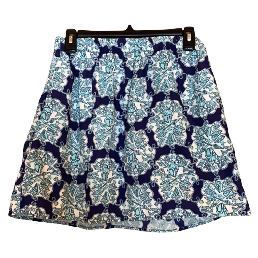 Lilly Pulitzer pull on skirt Hey Sailor print Size Small Blue